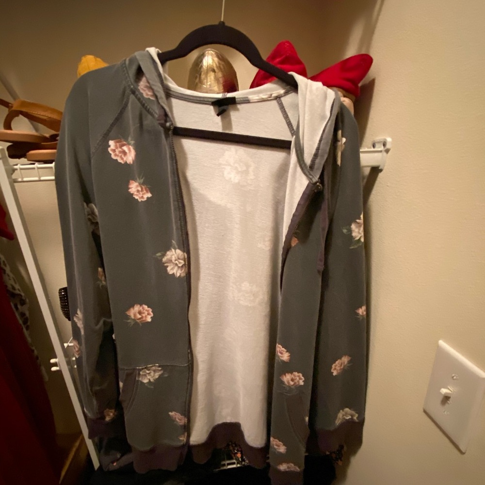 Torrid Hoodie - Grey and Floral